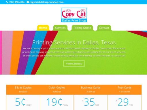 Copy Cat Printing Center – Print Shop Website Creation