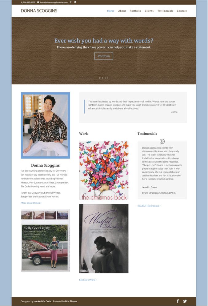 Donna Scoggins - Responsive WordPress Website Redesign Homepage Donna Scoggins - Responsive WordPress Website Redesign Homepage