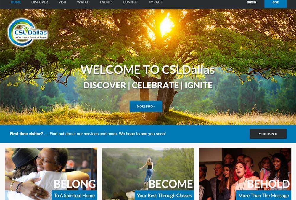 Center for Spiritual Living – Dallas, Website Redesign