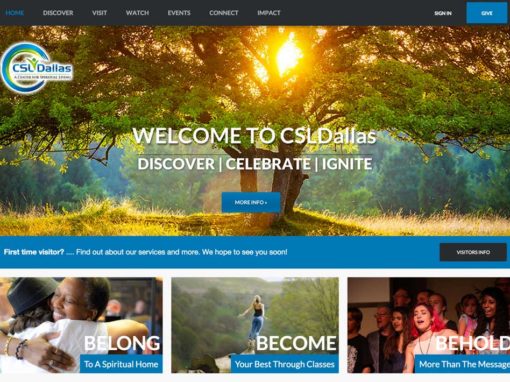 Center for Spiritual Living – Dallas, Website Redesign