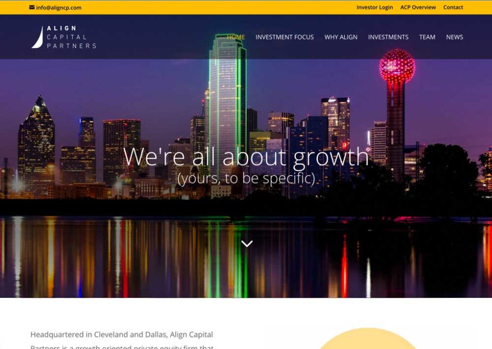 Align Capital PartnerPrivate Equity Firm site CreationHookedonCode
