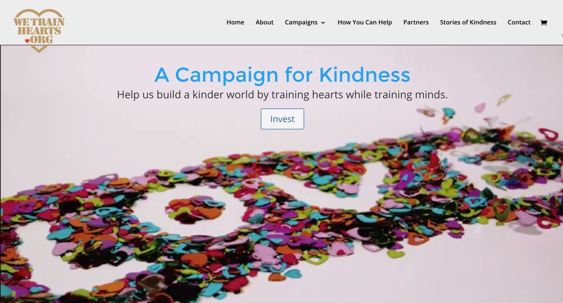 We Train Hearts homepage after new logo We Train Hearts homepage after new logo