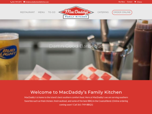 MacDaddy’s Family Kitchen – Website Creation