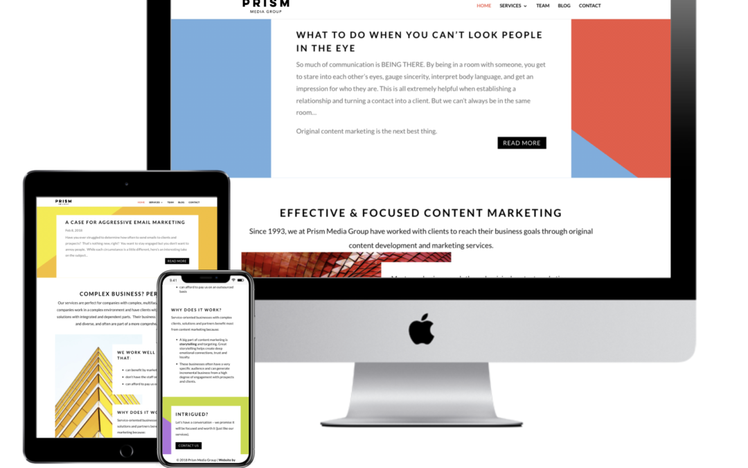 Prism Media Group | Content Marketing Agency Website Redesign