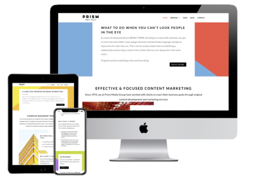 Prism Media Group | Content Marketing Agency Website Redesign